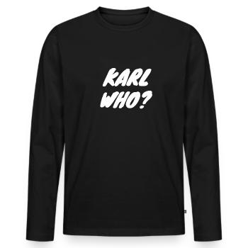 Karl qui? - T-shirt manches longues Premium bio Homme - noir - Devant - Nico (187cm)