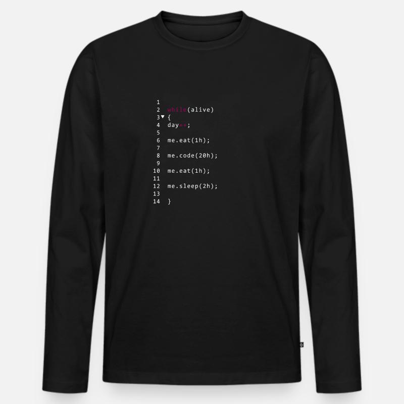 Alive code - Men's Premium Organic Long Sleeve Shirt - black