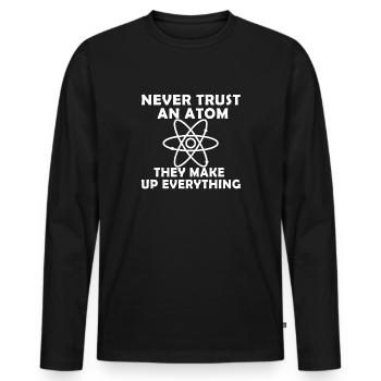 Trust Atom - T-shirt manches longues Premium bio Homme - noir - Devant - Nico (187cm)