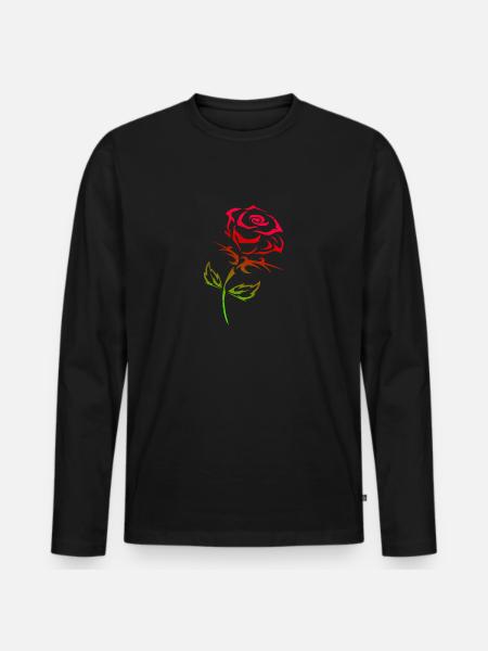 Tribal tattoo rose lover gift idea - Men's Premium Organic Long Sleeve Shirt - black