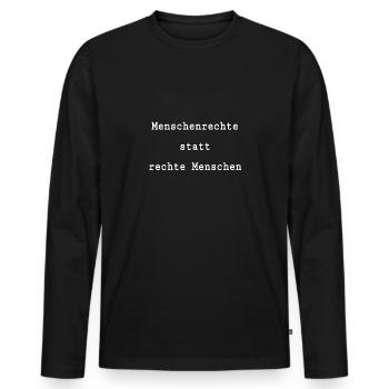 Menschenrechte Rechte Menschen Rechts - Männer Premium Bio Langarmshirt - Schwarz - Vorne - Nico (187cm)