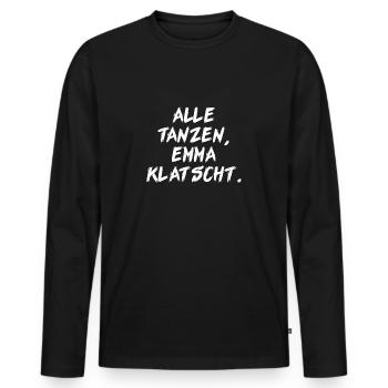 Alle Tanzen Emma klatscht Techno Rave - Männer Premium Bio Langarmshirt - Schwarz - Vorne - Nico (187cm)