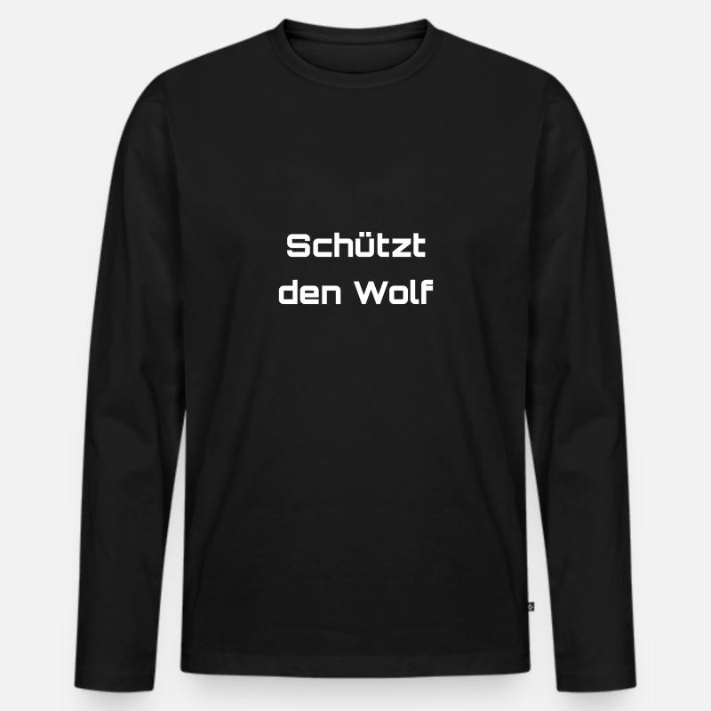 Schützt den Wolf - Männer Premium Bio Langarmshirt - Schwarz