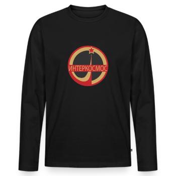 Interkosmos Weltraum Sputnik UdSSR - Männer Premium Bio Langarmshirt - Schwarz - Vorne - Nico (187cm)