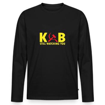 KGB Still watching UdSSR Russland - Männer Premium Bio Langarmshirt - Schwarz - Vorne - Nico (187cm)