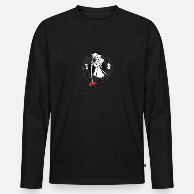 Samurai #3 - Männer Premium Bio Langarmshirt - Schwarz