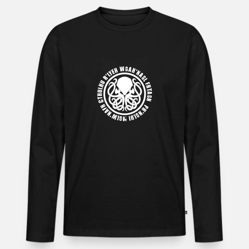 Cthulhu Fhtagn - Männer Premium Bio Langarmshirt - Schwarz