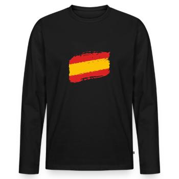 Spanische Flagge - Männer Premium Bio Langarmshirt - Schwarz - Vorne - Nico (187cm)