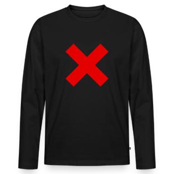 Une idée cadeau rouge x - T-shirt manches longues Premium bio Homme - noir - Devant - Nico (187cm)