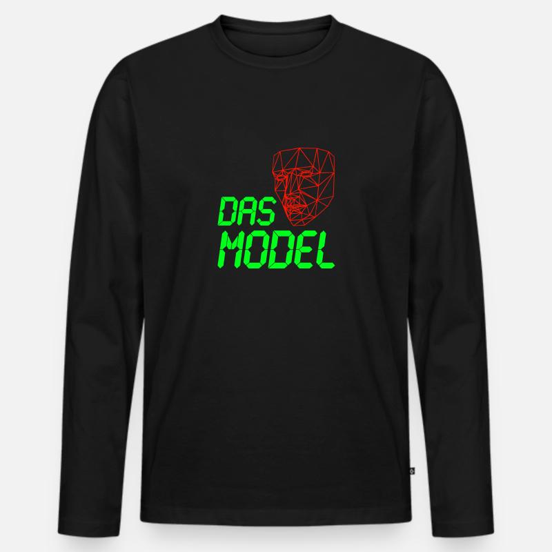 Das Model - LCD 3D Neon - Männer Premium Bio Langarmshirt - Schwarz