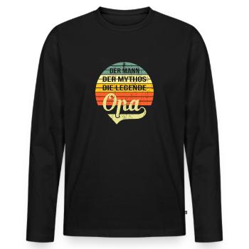 Der mann der mythos die legende Opa Geschenk - Männer Premium Bio Langarmshirt - Schwarz - Vorne - Nico (187cm)