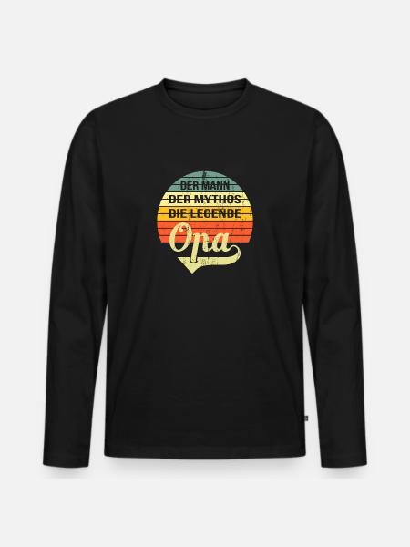 Der mann der mythos die legende Opa Geschenk - Männer Premium Bio Langarmshirt - Schwarz