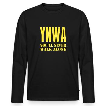 You´ll never walk alone Dormund soccer YNWA - Men's Premium Organic Long Sleeve Shirt - black - Front - Nico (187cm)