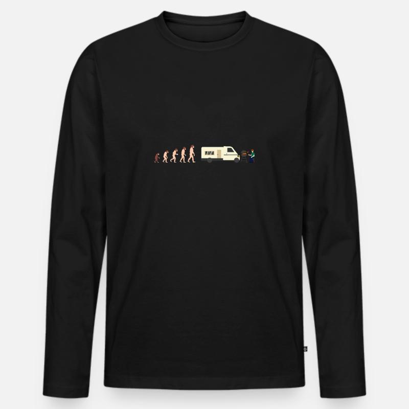Evolution Camper Sommer Lustige Geschenkidee - Männer Premium Bio Langarmshirt - Schwarz