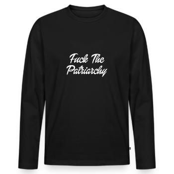 Baiser le cadeau du féminisme féministe patriarcat - T-shirt manches longues Premium bio Homme - noir - Devant - Nico (187cm)