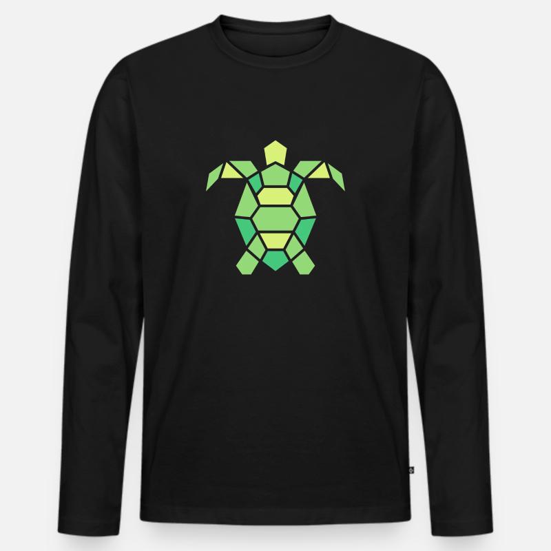 Turtle - Männer Premium Bio Langarmshirt - Schwarz