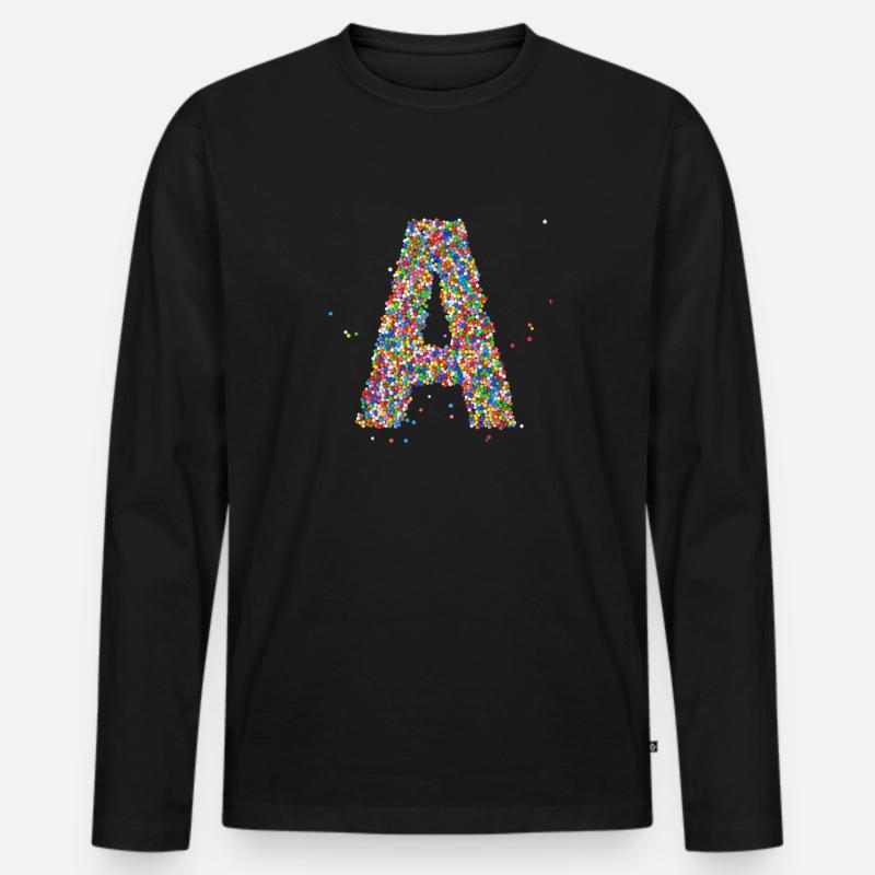 A - Männer Premium Bio Langarmshirt - Schwarz