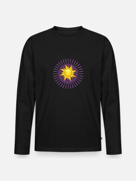 Sun - Men's Premium Organic Long Sleeve Shirt - black