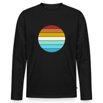 Retro Farben Kreis Universeller Hintergrund - Männer Premium Bio Langarmshirt - Schwarz - Vorne - Nico (187cm)