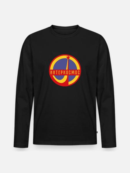 Intercosmos Sputnik space USSR gift - Men's Premium Organic Long Sleeve Shirt - black