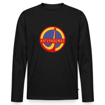 Interkosmos Sputnik Weltraum UdSSR Geschenk - Männer Premium Bio Langarmshirt - Schwarz - Vorne - Nico (187cm)