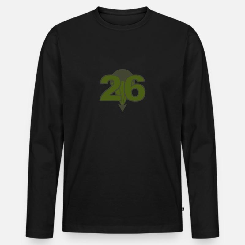 FschJgRgt 26 - Männer Premium Bio Langarmshirt - Schwarz