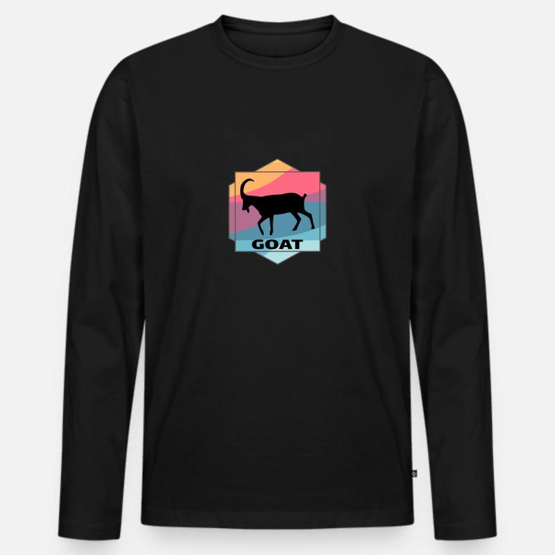 Abstraktes Design - Ziege - Tier - Männer Premium Bio Langarmshirt - Schwarz