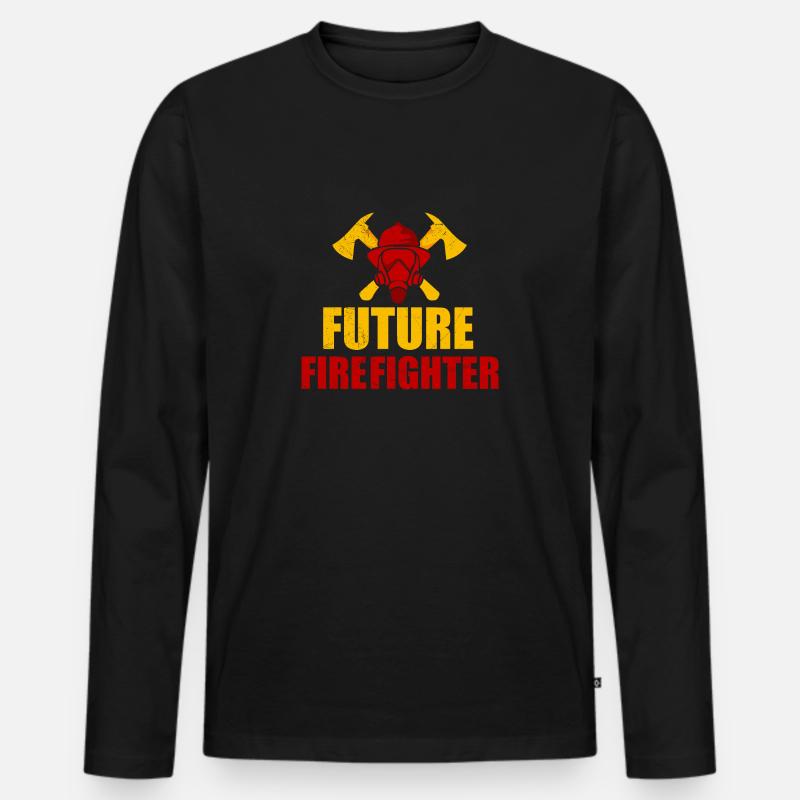 Firefighter Future Firefighter Baby Geschenkidee - Männer Premium Bio Langarmshirt - Schwarz