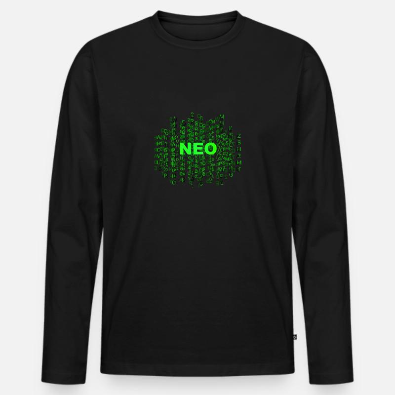 Code neo - Männer Premium Bio Langarmshirt - Schwarz