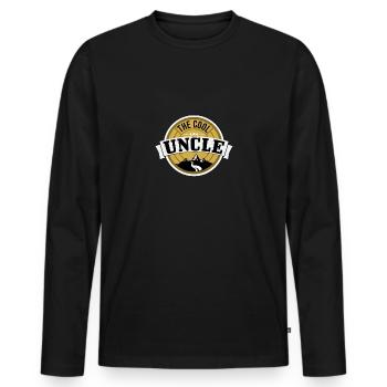 L'oncle cool! - T-shirt manches longues Premium bio Homme - noir - Devant - Nico (187cm)
