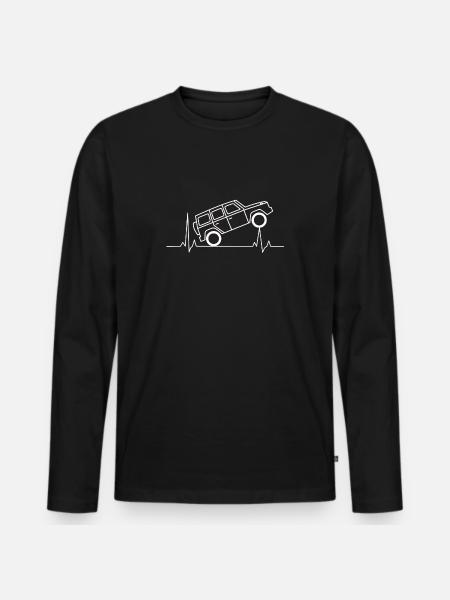 G-Klasse EKG Herzschlag Offrad - Männer Premium Bio Langarmshirt - Schwarz