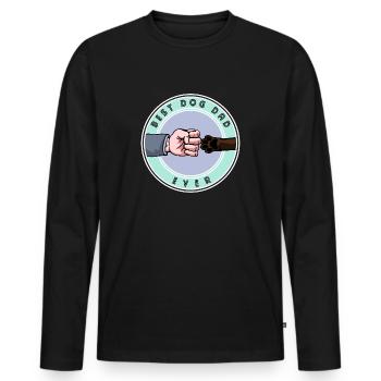 Best Dog Dad Ever - Dark Shirts Edition - Männer Premium Bio Langarmshirt - Schwarz - Vorne - Nico (187cm)