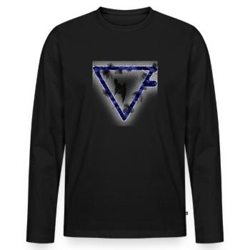 Symbol; Aqua_ - Männer Premium Bio Langarmshirt - Schwarz - Vorne - Nico (187cm)