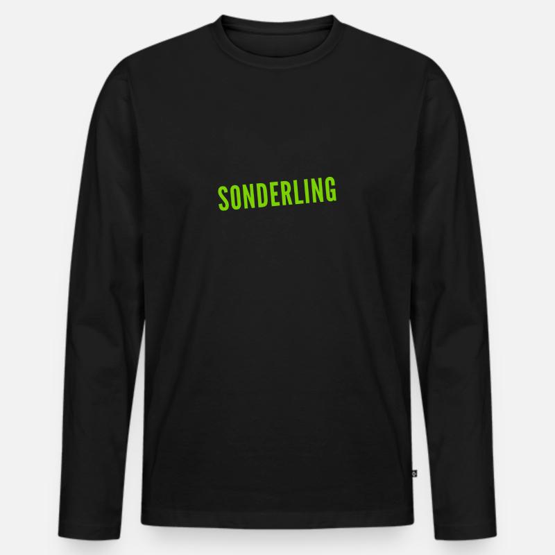 Sonderling - Männer Premium Bio Langarmshirt - Schwarz