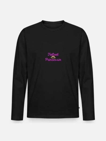 Teilzeit Prinzessin - Männer Premium Bio Langarmshirt - Schwarz