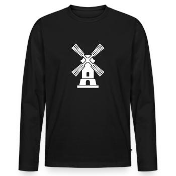 moulin à vent nouveau - T-shirt manches longues Premium bio Homme - noir - Devant - Nico (187cm)