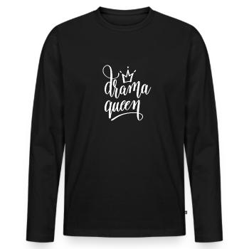 reine du drame - T-shirt manches longues Premium bio Homme - noir - Devant - Nico (187cm)
