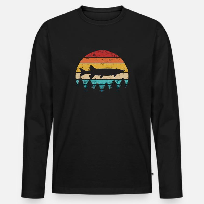 Hecht - Männer Premium Bio Langarmshirt - Schwarz