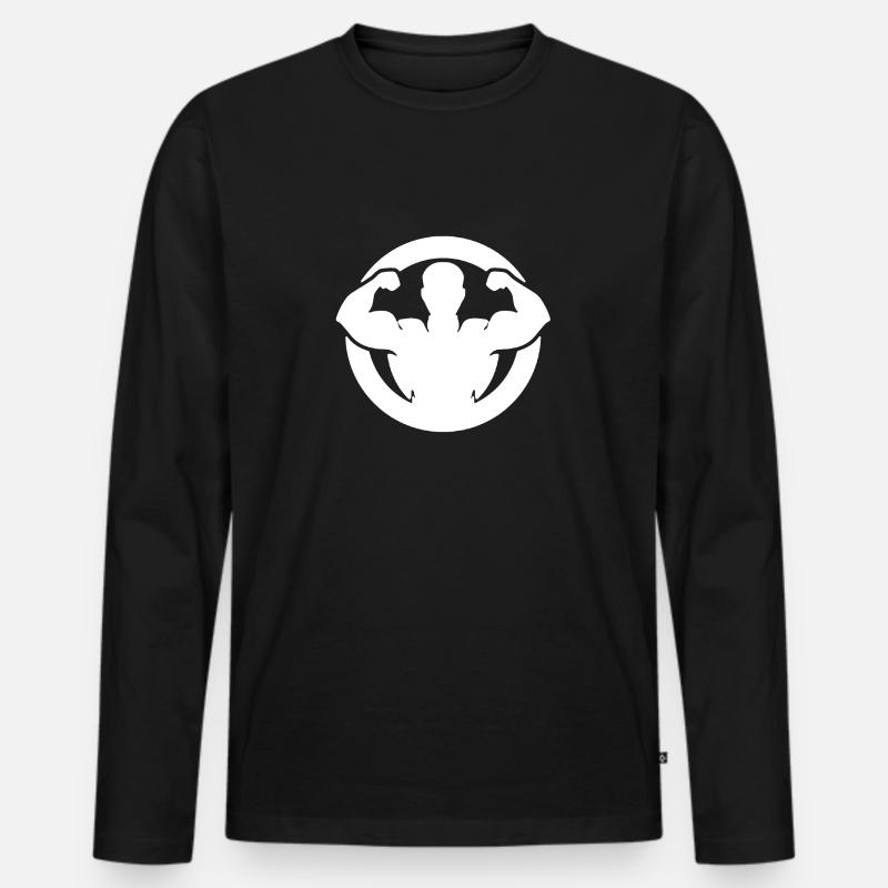strong - Männer Premium Bio Langarmshirt - Schwarz