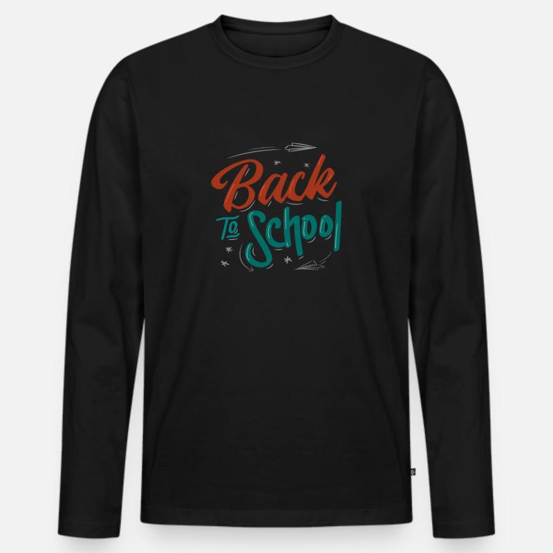 Back to school - Männer Premium Bio Langarmshirt - Schwarz