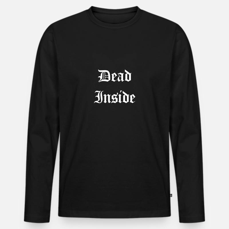 Dead Inside - Männer Premium Bio Langarmshirt - Schwarz