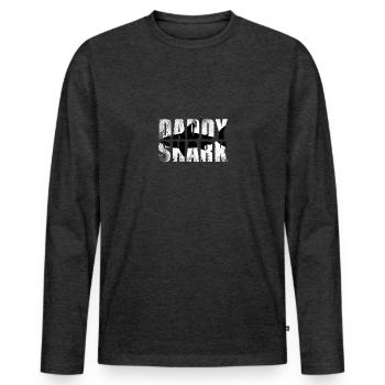 daddy shark - T-shirt manches longues Premium bio Homme - anthracite chiné - Devant - Nico (187cm)
