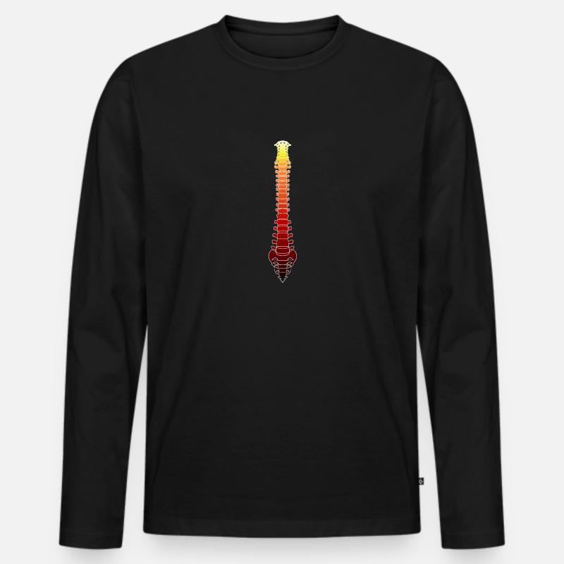 Glühende Wirbelsäule - Männer Premium Bio Langarmshirt - Schwarz
