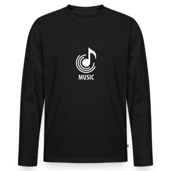 Musiknote - Männer Premium Bio Langarmshirt - Schwarz - Vorne - Nico (187cm)