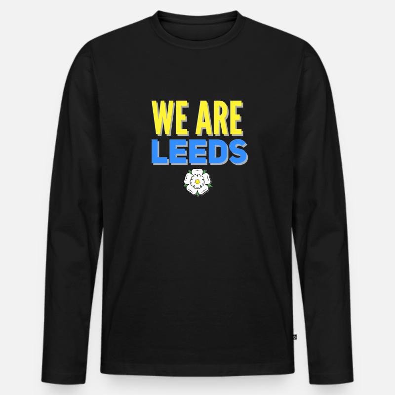 Leeds Yorkshire - Männer Premium Bio Langarmshirt - Schwarz