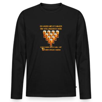spass mit bier - Männer Premium Bio Langarmshirt - Schwarz - Vorne - Nico (187cm)