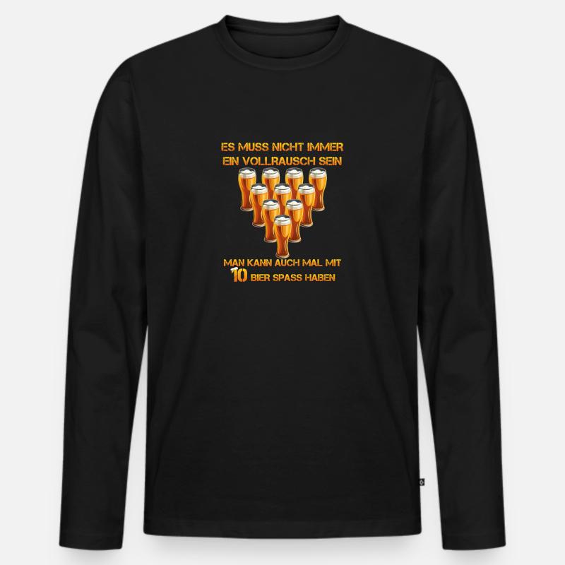 spass mit bier - Männer Premium Bio Langarmshirt - Schwarz