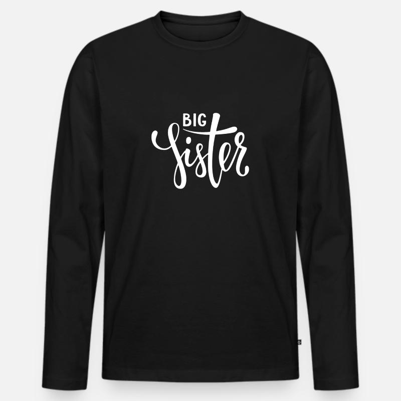 große Schwester - Männer Premium Bio Langarmshirt - Schwarz