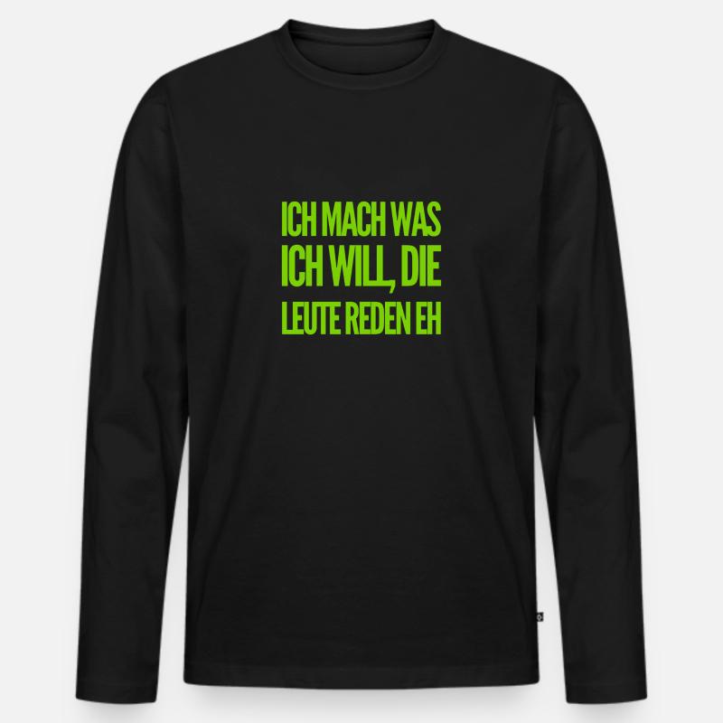 scheiß drauf - Männer Premium Bio Langarmshirt - Schwarz