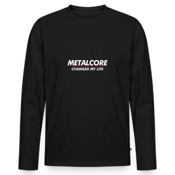 Le metalcore a changé ma vie - T-shirt manches longues Premium bio Homme - noir - Devant - Nico (187cm)
